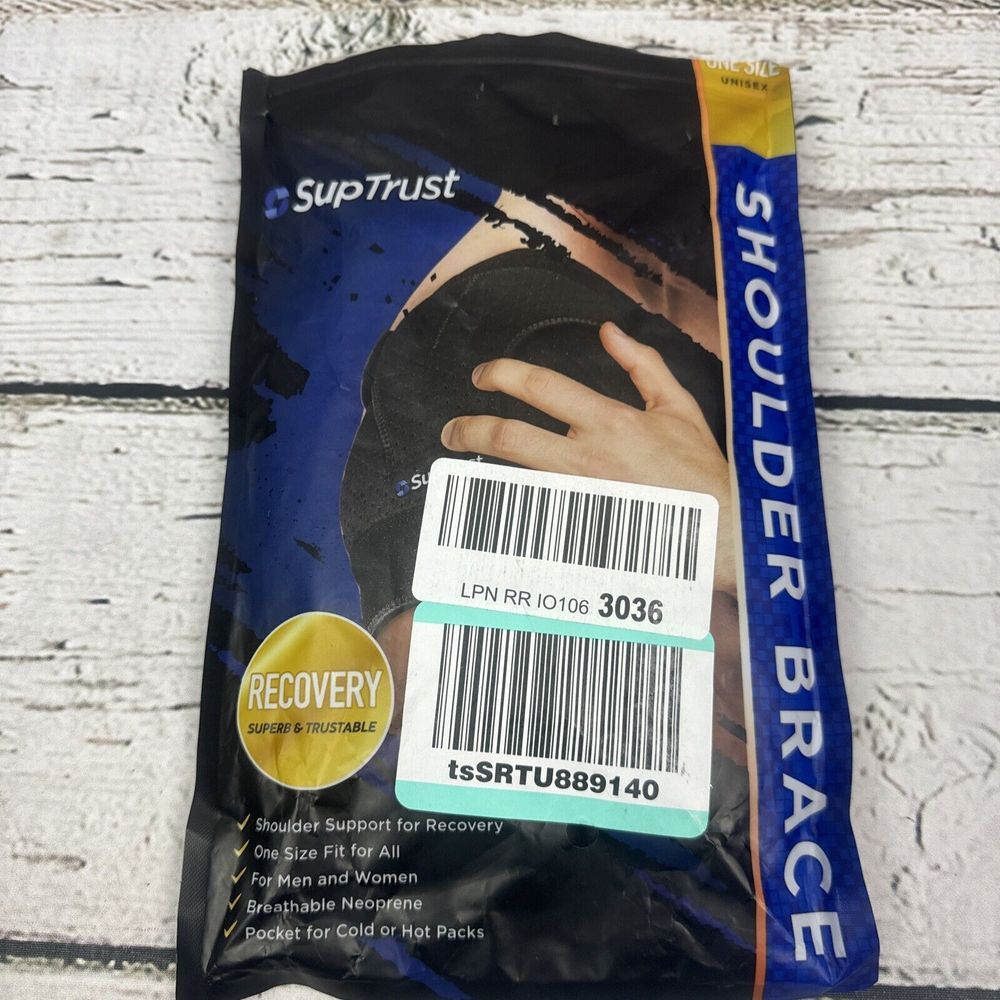 SupTrust Shoulder Brace Adjustable Shoulder Brace w/ Cold/Hot Pack Pocket